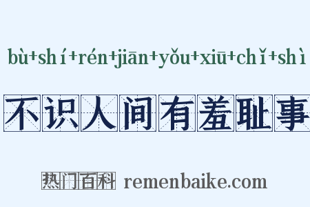 不识人间有羞耻事是什么意思的图片